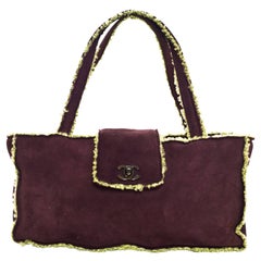 Chanel '90s Brown & Green Shearling Tote Bag