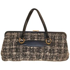 20 Inches Mod Tweed Plaid Bag in Black and Gray FALL!