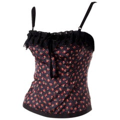 Vintage Dolce and Gabbana D&G Cherry Print Bustier