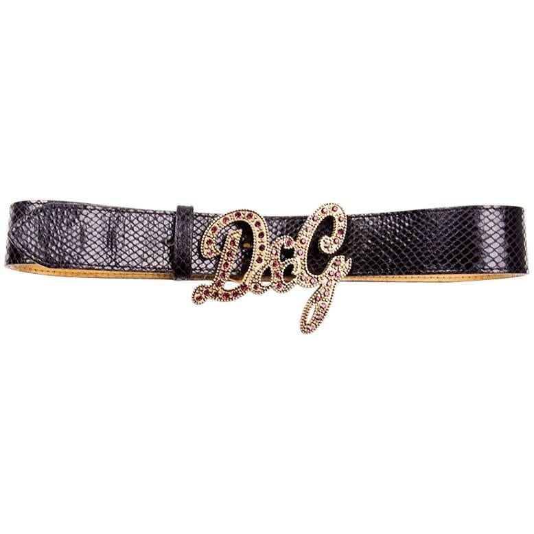 Dolce and Gabbana D&G Pink Rhinestone Belt For Sale