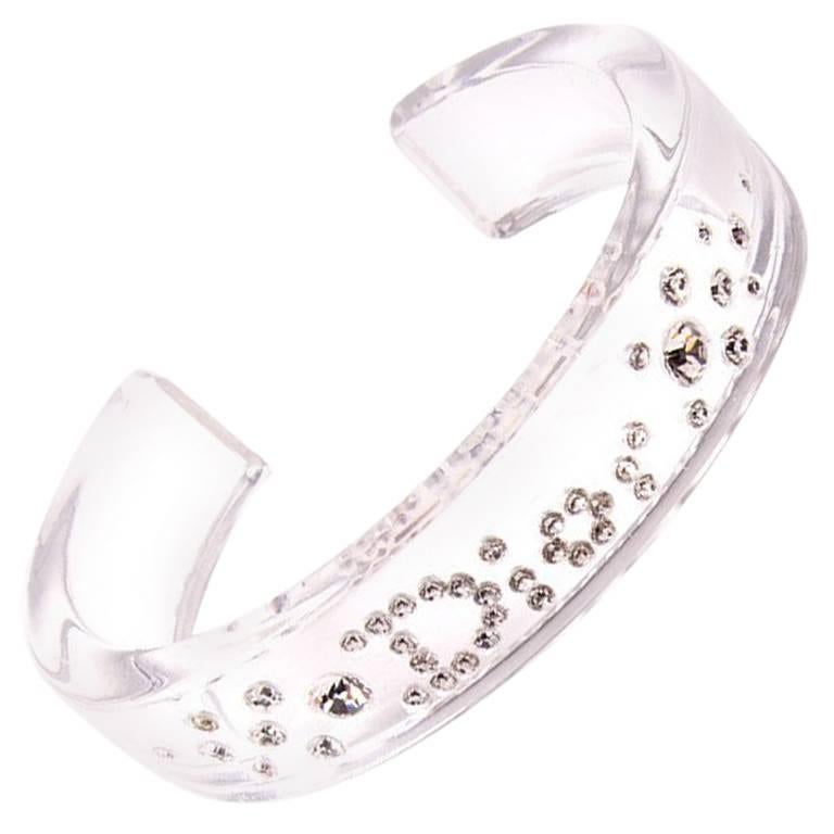 Christian Dior Lucite Rhinestone Bracelet For Sale