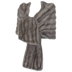 Vintage grey mink fur stole