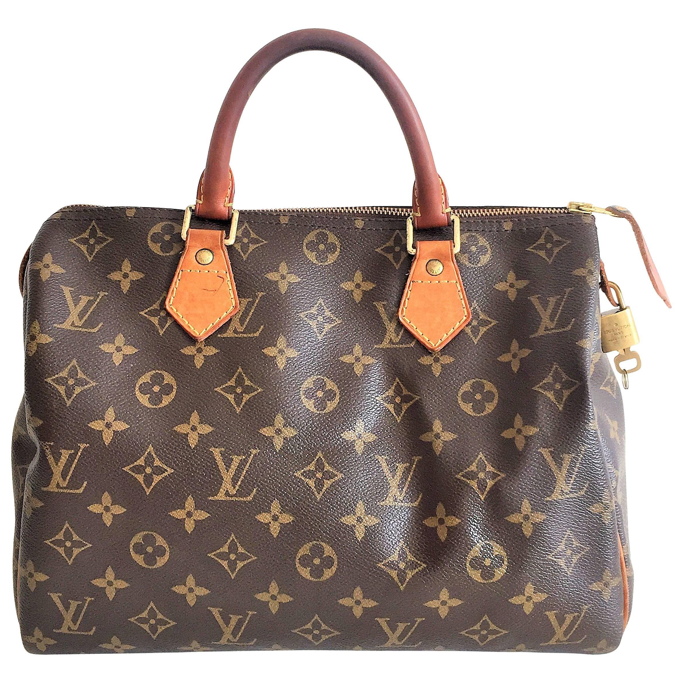 Louis Vuitton Speedy 30 Monogram Handbag Purse For Sale