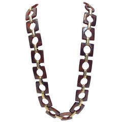 Yves Saint Laurent Tortoise Geometric Necklace 2