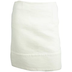 Chloe White Ribbed Cotton Skirt - 42