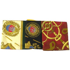 VERY GOOD DEAL Set 3 Hermès Vintage Twill silk Scarf 90 cm / Good Condition
