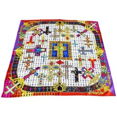 Gianni Versace Atelier Vintage Scarf Silk Rich Cross Motif New