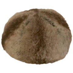 New 1960s Christian Dior Grey and Burgundy Fur Hat 1