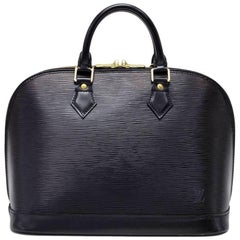 Louis Vuitton Alma Black Epi Leather Hand Bag 