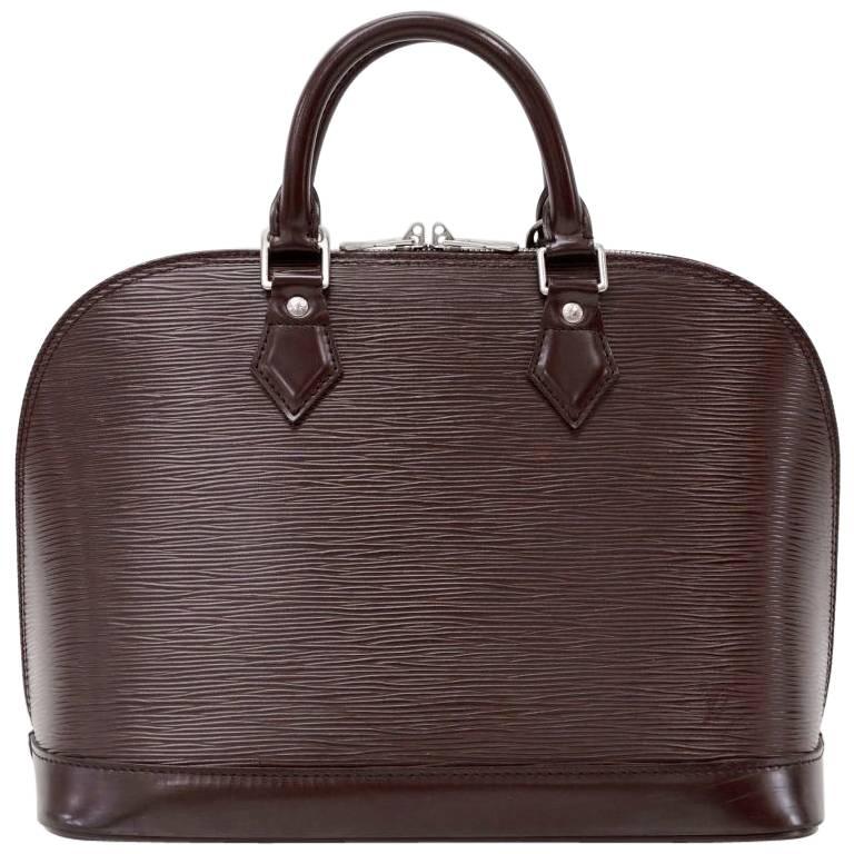 Louis Vuitton Alma Brown Moca Epi Leather Hand Bag 