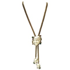 Rare Selro Asian Devil 'Noh' Lariat Necklace -Signed 8