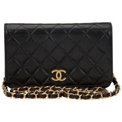 1990s Chanel Chanel Black Quilted Lambskin Vintage Mini Flap Bag