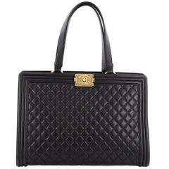 Chanel Boy Shopping Tote Quilted Lambskin Large