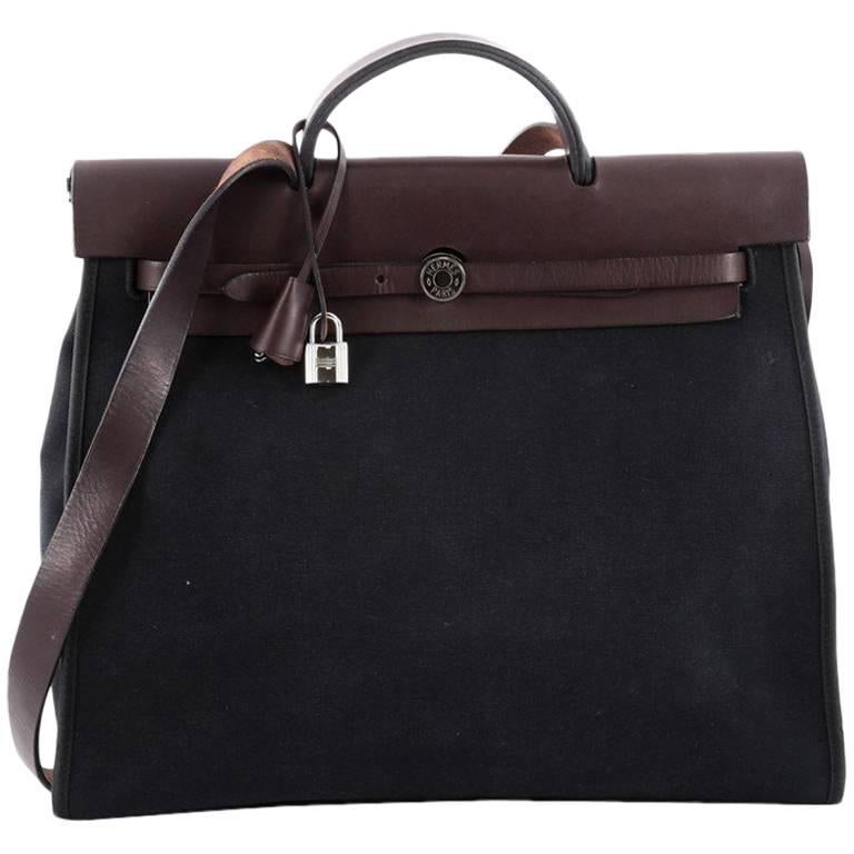 Hermes Herbag Zip Leather and Toile 39