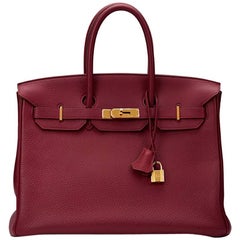 2010 Hermes Rubis Clemence Leather Birkin 35cm