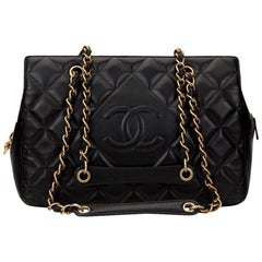 2014 Chanel Black Quilted Lambskin Timeless Shoulder Bag