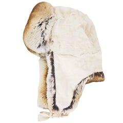 Lanvin Chinchilla & Lamb Fur Trapper Hat Sz 58