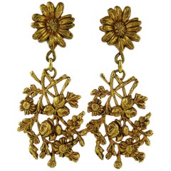 Kenzo Vintage Floral Dangling Earrings