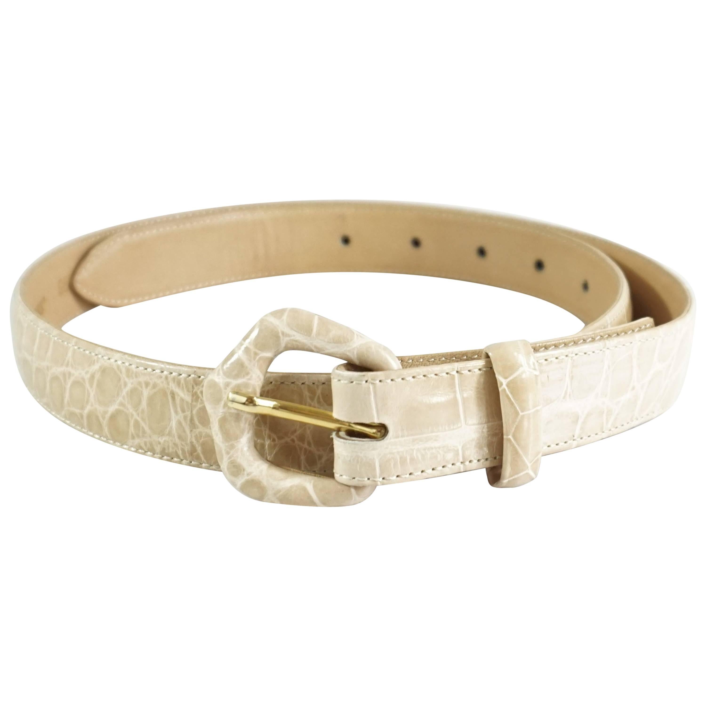 Lana Marks Nude Alligator Belt - M