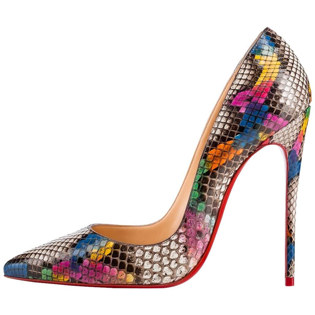 Christian Louboutin New Limited Edition Multi Snake So Kate Heels Pumps in Box