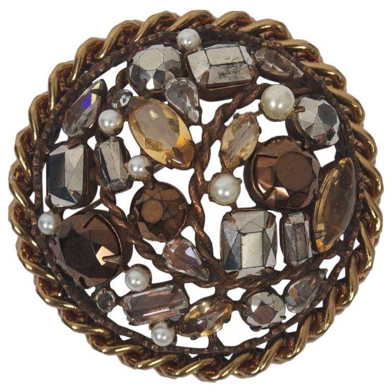 Schreiner Stone Brooch at 1stDibs