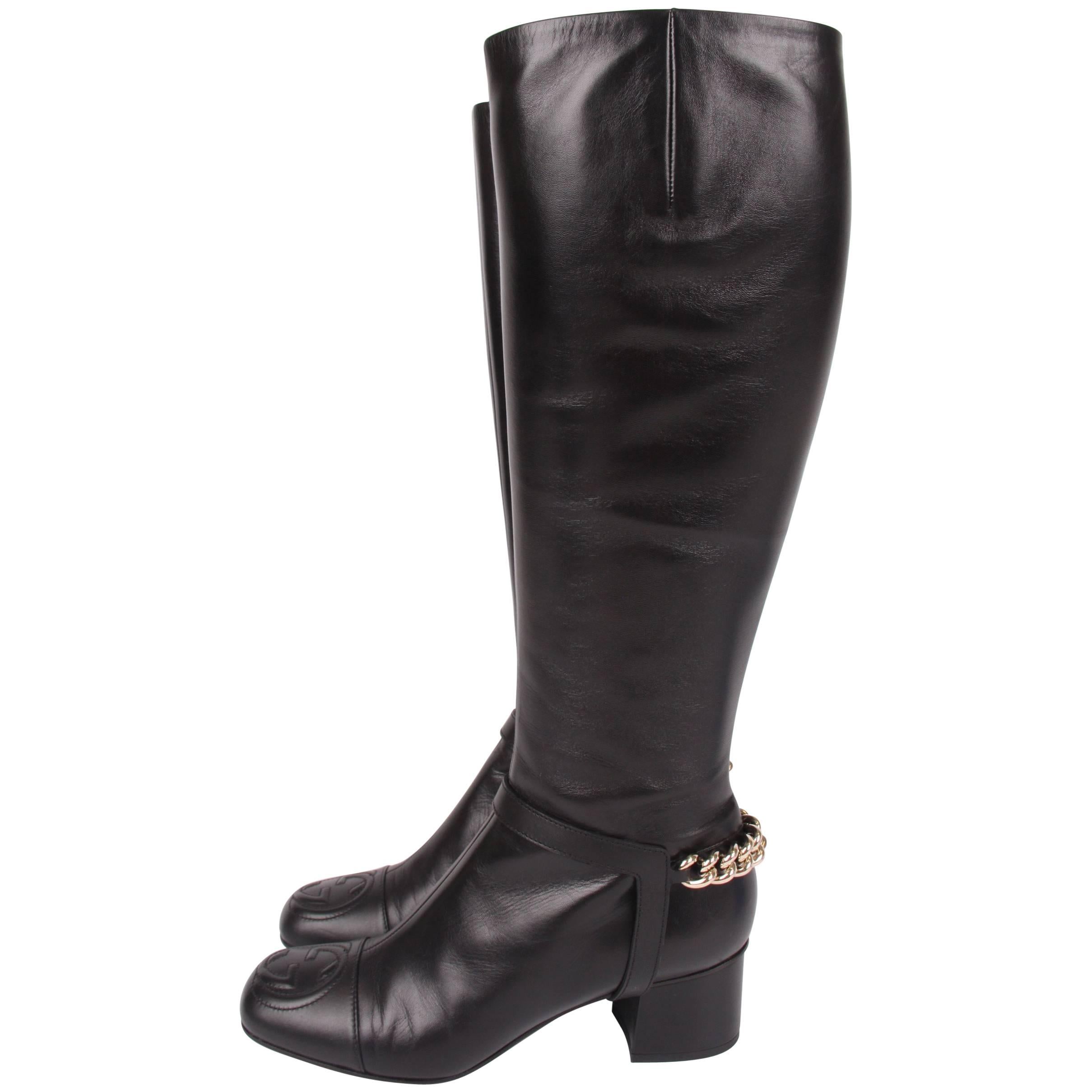 Gucci Lifford Malaga Knee-high Boots - black