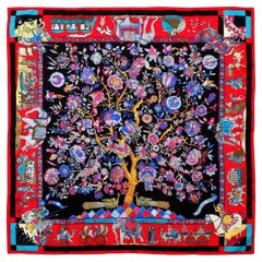 Hermes Paris Silk Scarf Fantaisies Indiennes Loic Dubigeon 90cm 2008