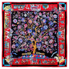 Hermes Paris Silk Scarf Fantaisies Indiennes Loic Dubigeon 90cm 2008 