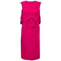 1960's Anotelli Fuchsia Cocktail Dress with Cape Detail 