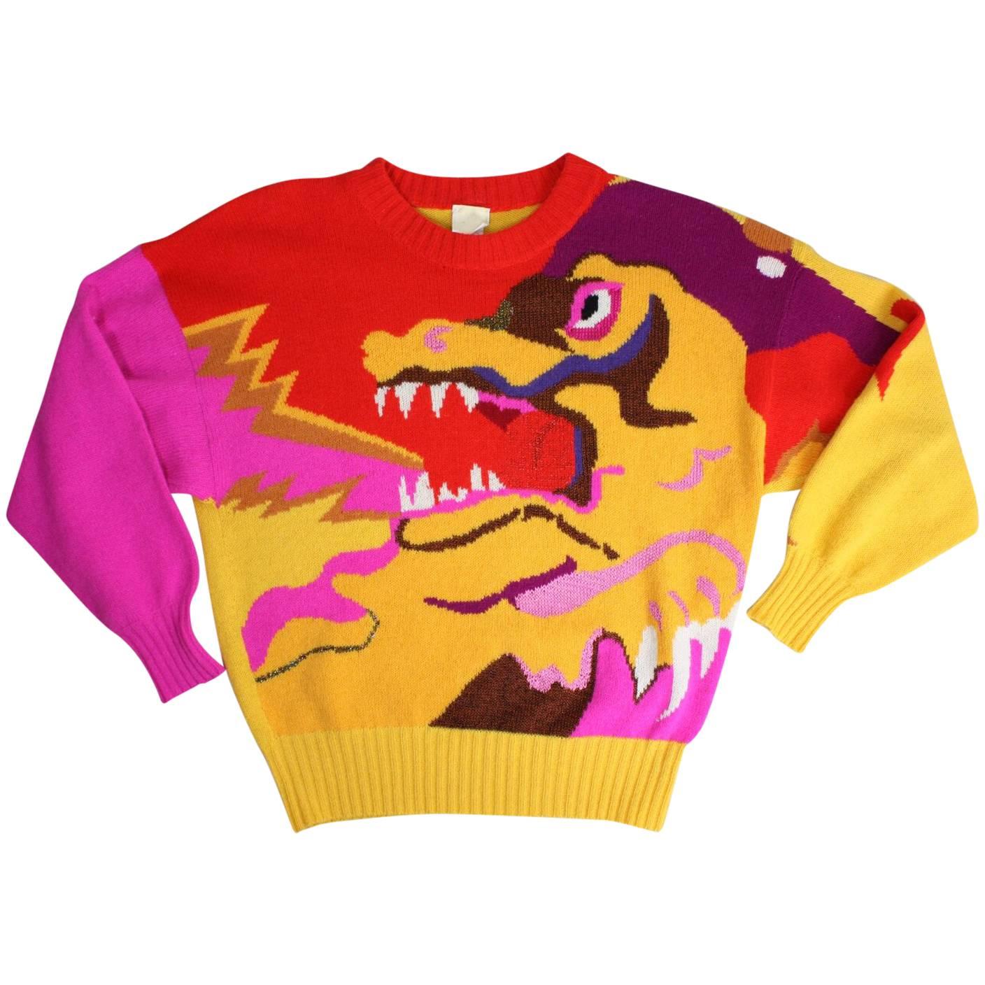 1980's Krizia Figural Sweater For Sale