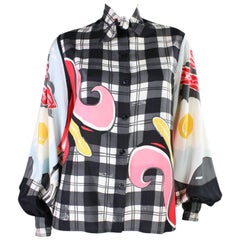 1980's Michaele Vollbracht Breakfast Print Blouse 5