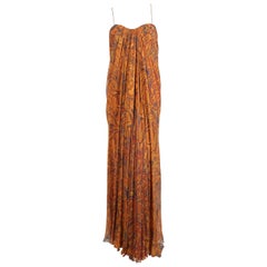 unworn ALEXANDER MCQUEEN paisley silk chiffon strapless dress - 2009 9