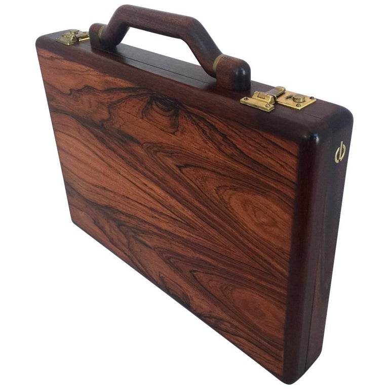 Jeffrey Benjamin Custom Solid Walnut Attache Case Briefcase at 1stDibs