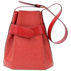Vintage Louis Vuitton Sac Depaule PM Red Epi Leather Shoulder Bag