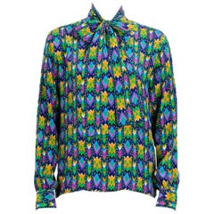 Yves Saint Laurent Silk Multi Colored Blouse Russian Collection 1976 3
