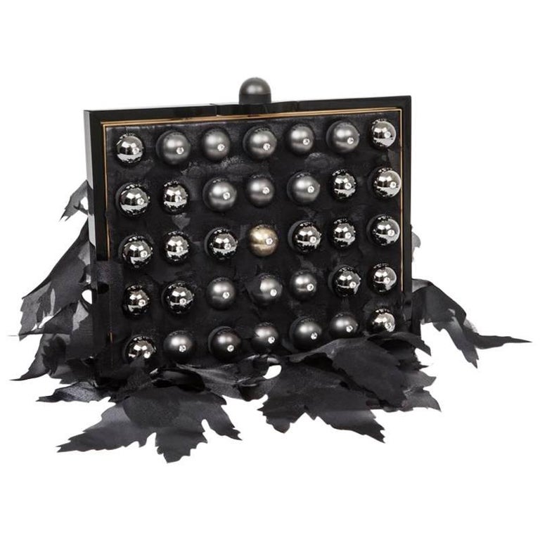 Small FENDI Bag in Silk Foliage and Silver Plated Metal Balls For Sale