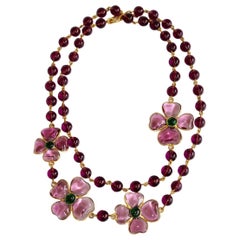 Francoise Montague Mauve Pate de Verre Glass Amalfi Necklace