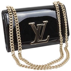 LOUIS VUITTON 'Louise' MM Bag in Black Patent Leather
