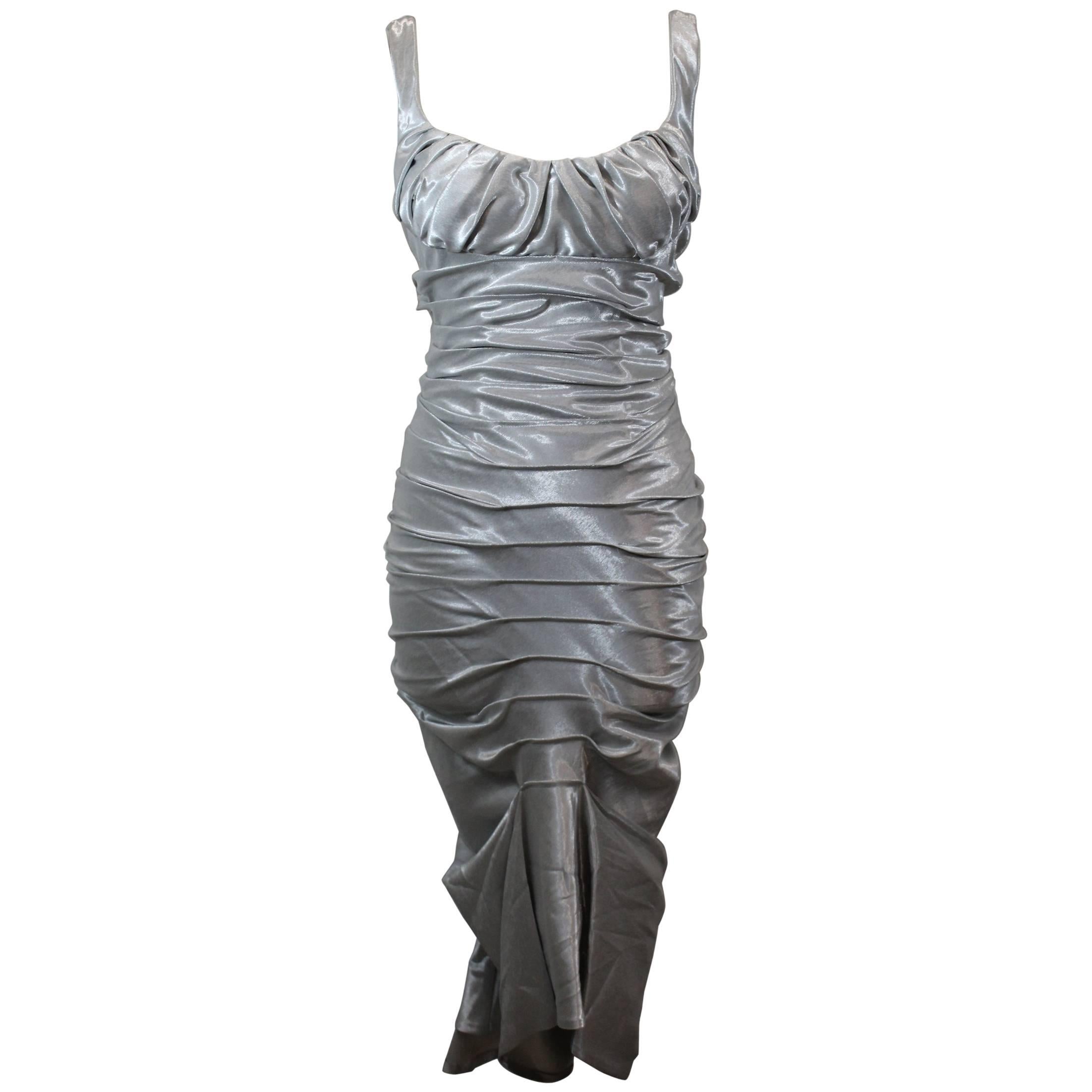 Amazing 2006 Paco Rabanne Silver Dress / Gown. Size 36 French