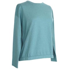 Brunello Cucinelli Sweater Teal Cashmere Crewneck Unique Waist Detail S Nwt 8