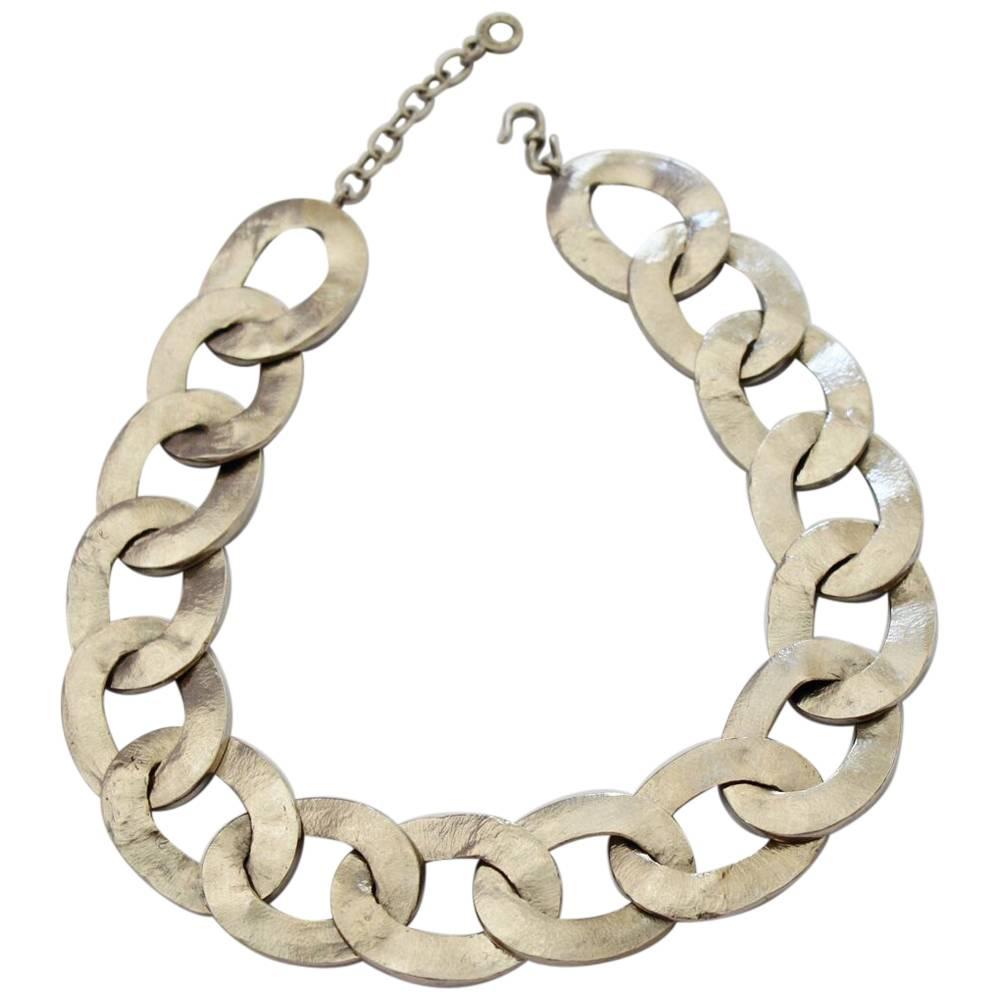 Goossens Paris Palladium Chain Necklace 