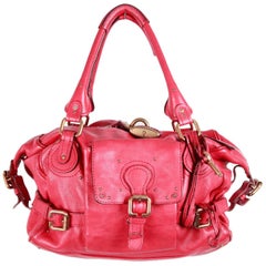 CHLOE Red Leather FRONT POCKET PADDINGTON Tote 8
