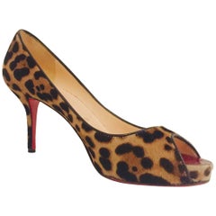 Luxurious Louboutin Printed Pony Hair & Peep Toe Heels Sexy and Glamorous 5
