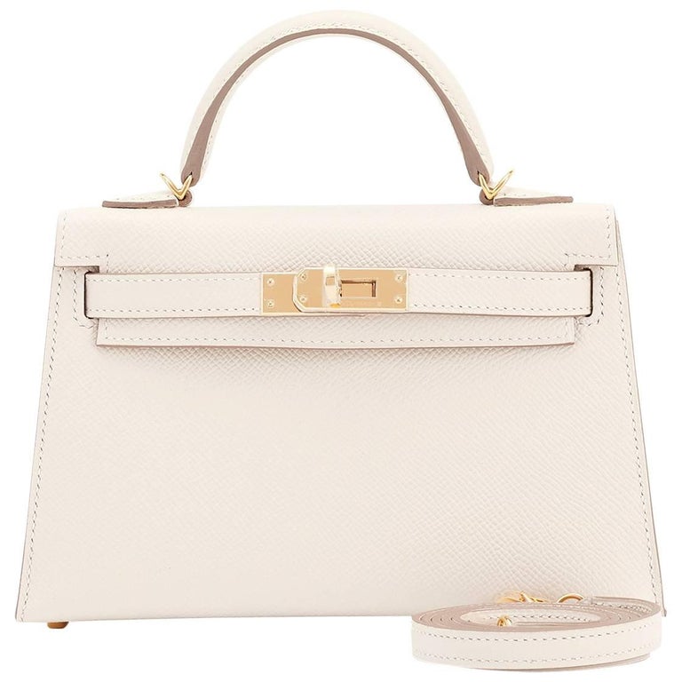 Hermes Craie Kelly 20cm Mini Off White Limited Edition VIP Shoulder Bag at  1stDibs | hermes mini kelly white, white mini kelly, hermes kelly mini white