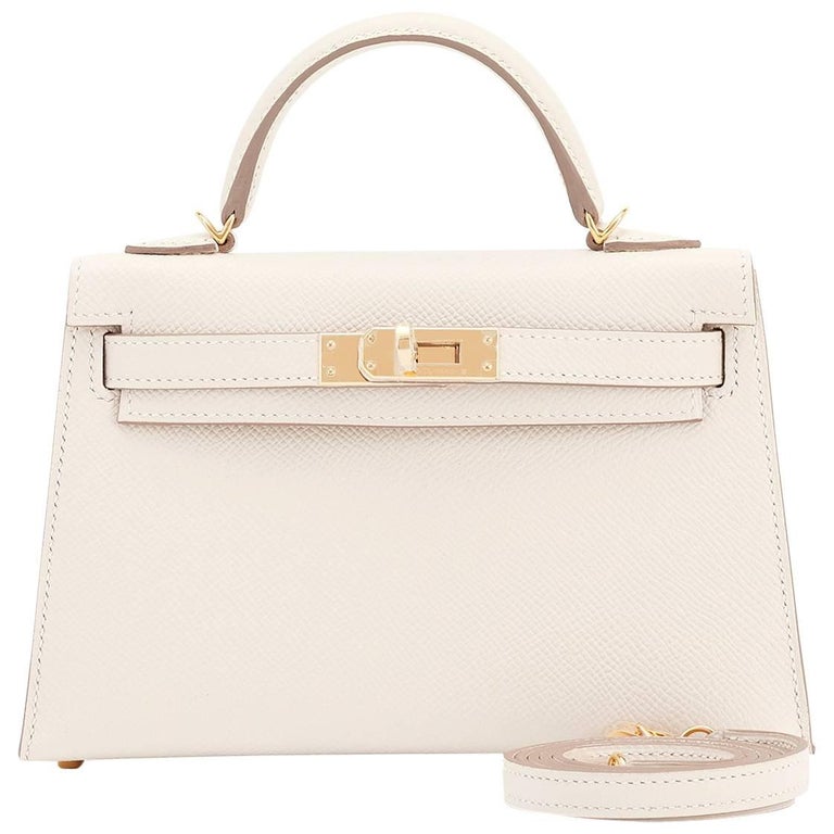 Hermes Craie Kelly 20cm Mini Off White Limited Edition VIP Shoulder Bag