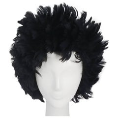 1960s Black Feather Beret