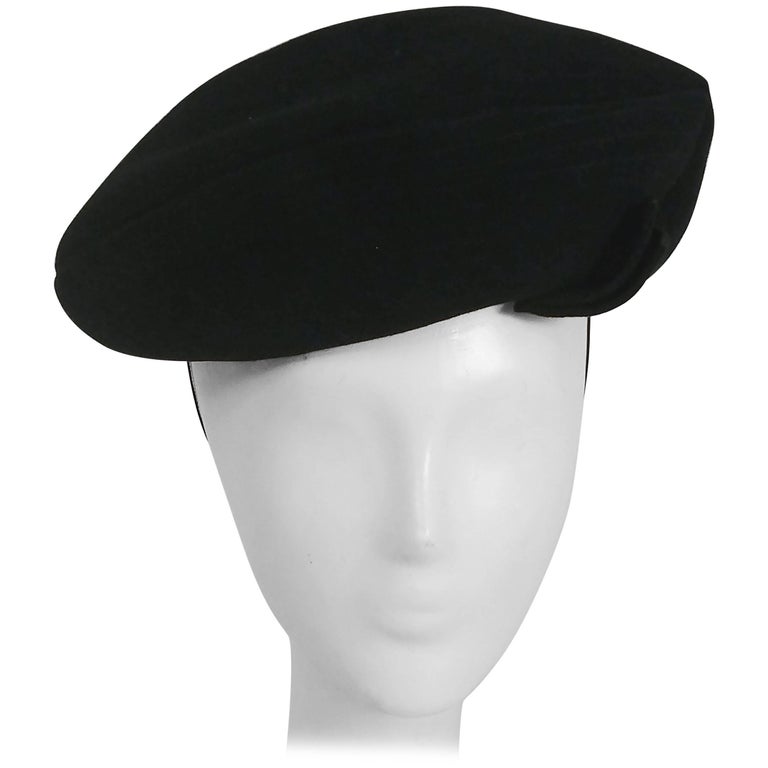 1940s Black Beret Hat