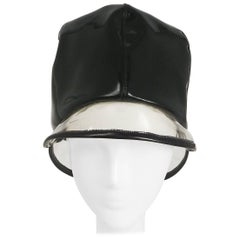 1960s Black & Clear Vinyl Mod Hat