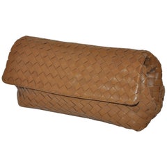 Bottega Veneta Beige Lambskin Sectional Woven Clutch 6