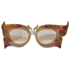"Peggy Guggenheim" Style Detailed "Bat-Wings" Masquerade Frames
